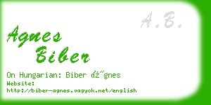 agnes biber business card